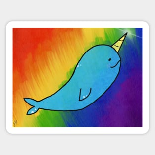 Rainbow Narwhal Sticker